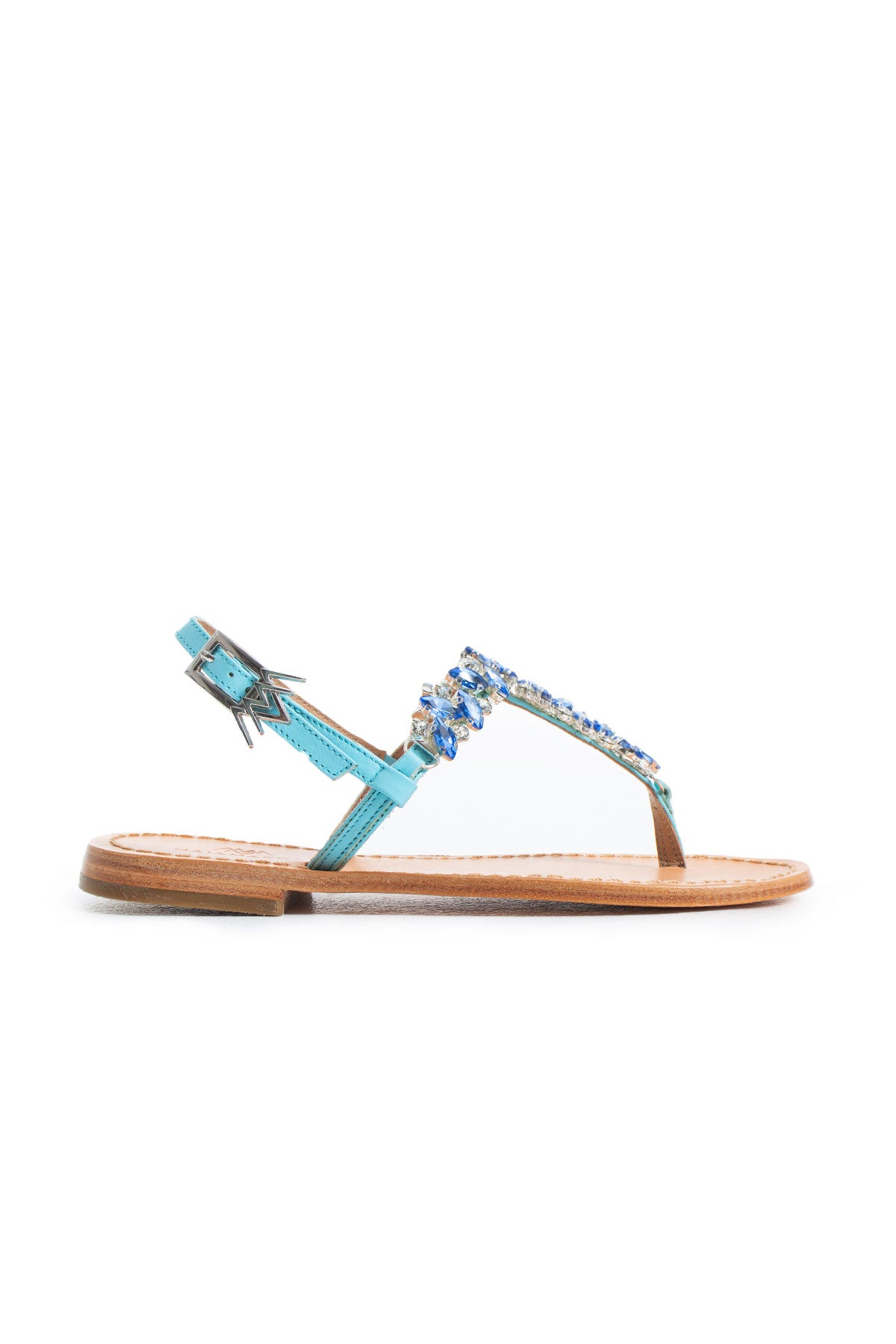 Maia Embellished Sandals - Blue