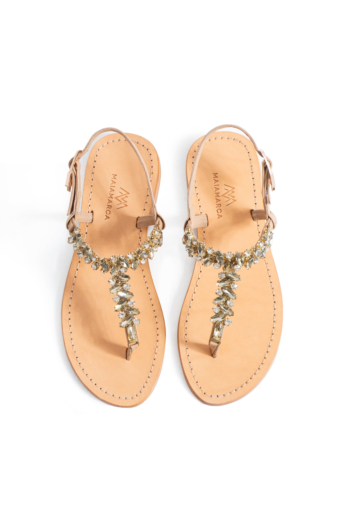 Maia Sette Taşlı Sandalet - Bej