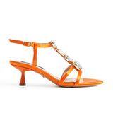 Norr Heeled Sandals - Orange