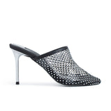 Noa File Heeled Slipper - Black