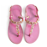Maia Seven-Stone Sandals - Fuchsia