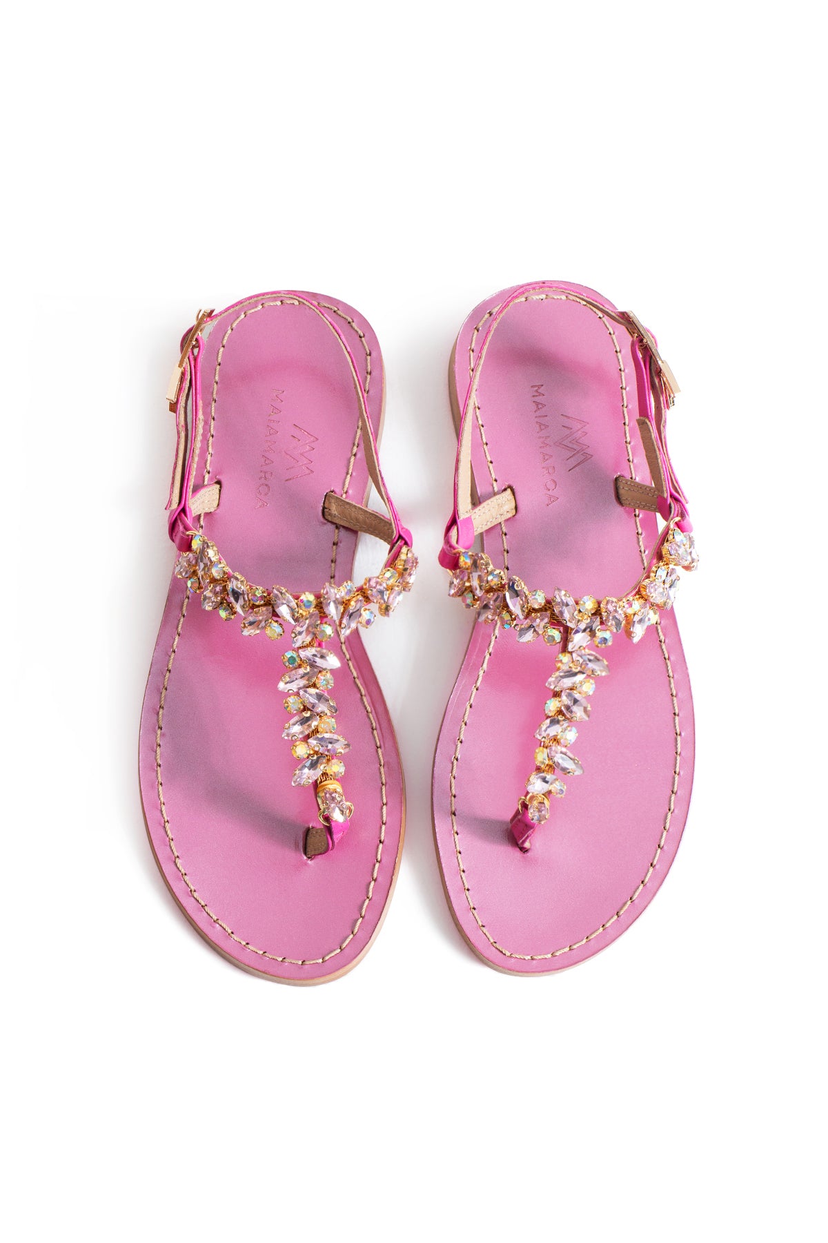 Maia Sette Taşlı Sandalet - Fuşya
