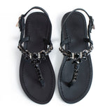 Maia Embellished Sandals - Blue
