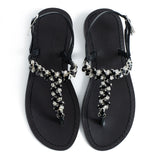 Maia Stone-Embellished Sandals - Black