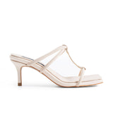 Marbel Heeled Slippers - Beige