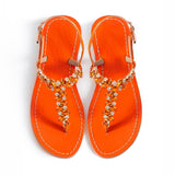 Maia Seven Stone Sandals - Orange