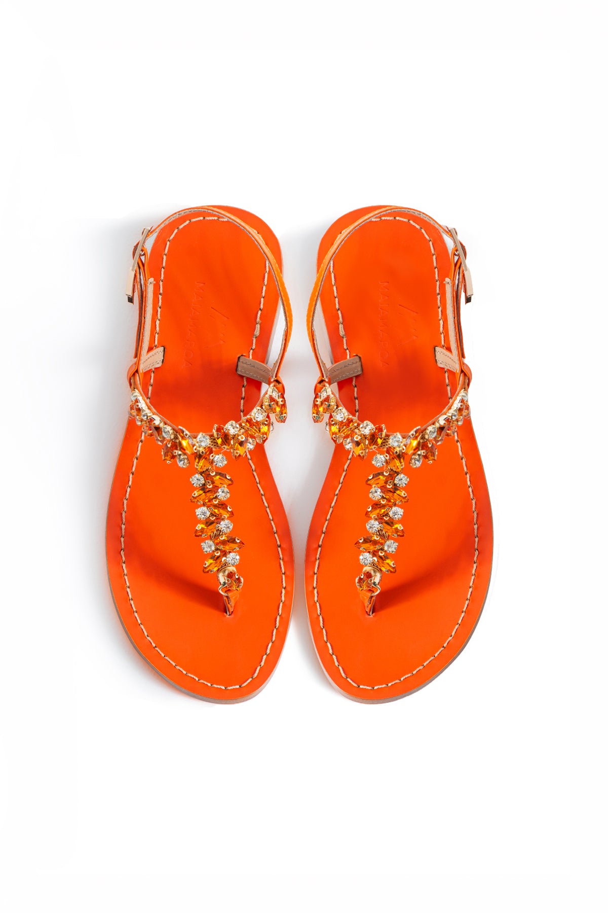 Maia Sette Taşlı Sandalet - Turuncu