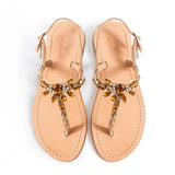 Maia Embellished Sandals - Blue