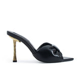 Clara Heeled Slipper - Black