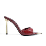 Elara Heeled Slippers - Burgundy