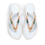 Jona Embellished Slippers - White