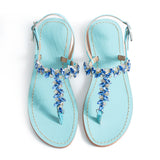 Maia Embellished Sandals - Blue