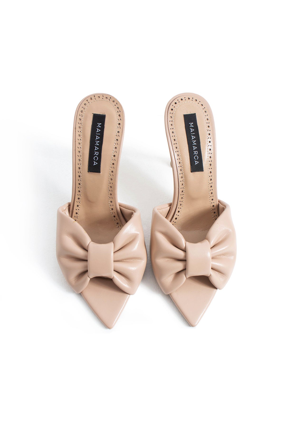 Clara Heeled Slipper - Beige