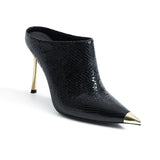 Marle Topuklu Terlik - Siyah