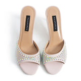 Dora Heeled Slippers - Beige