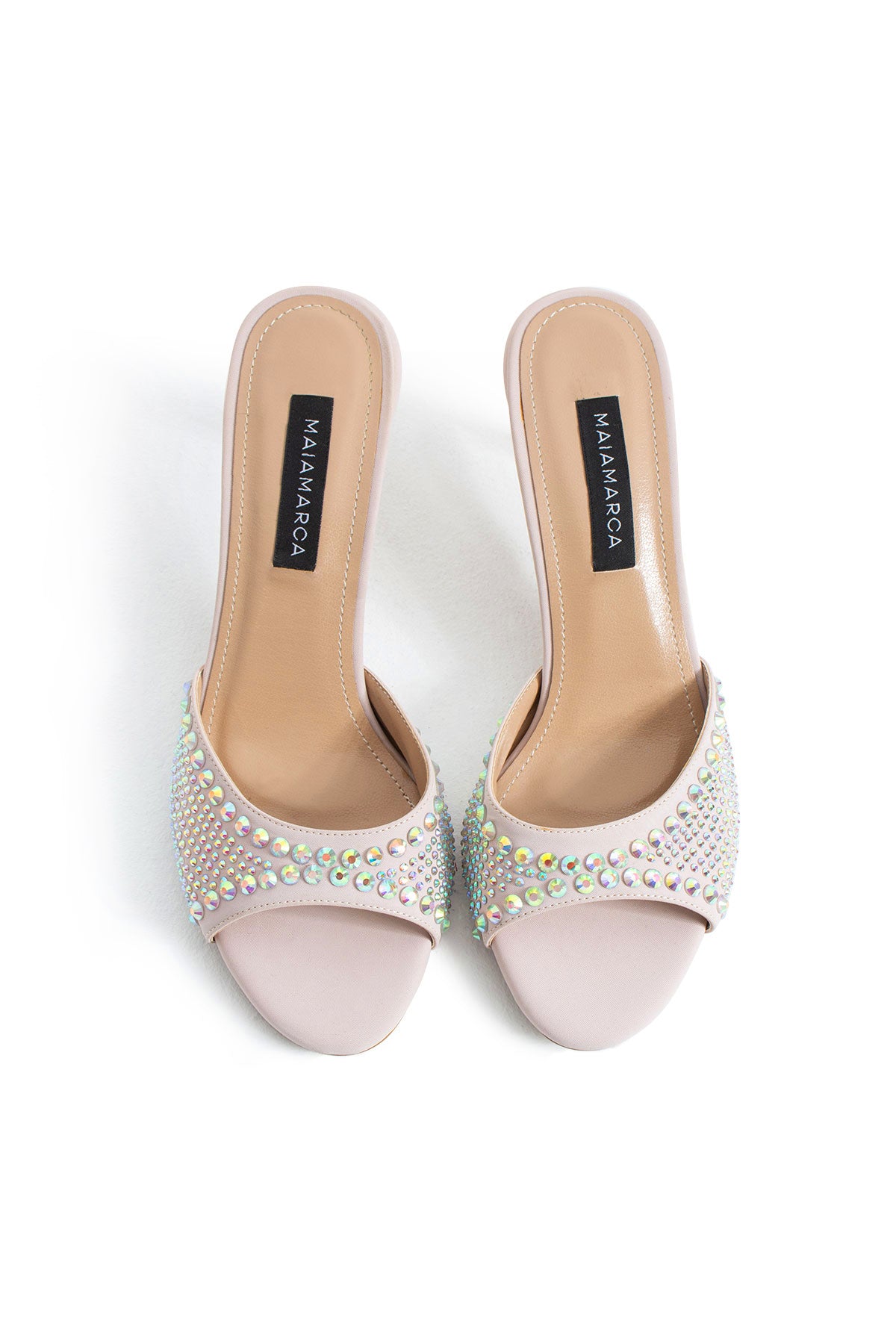 Dora Heeled Slippers - Beige