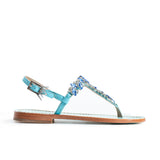 Maia Embellished Sandals - Blue