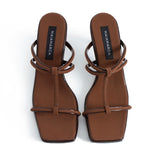 Marbel Heeled Slippers - Tan
