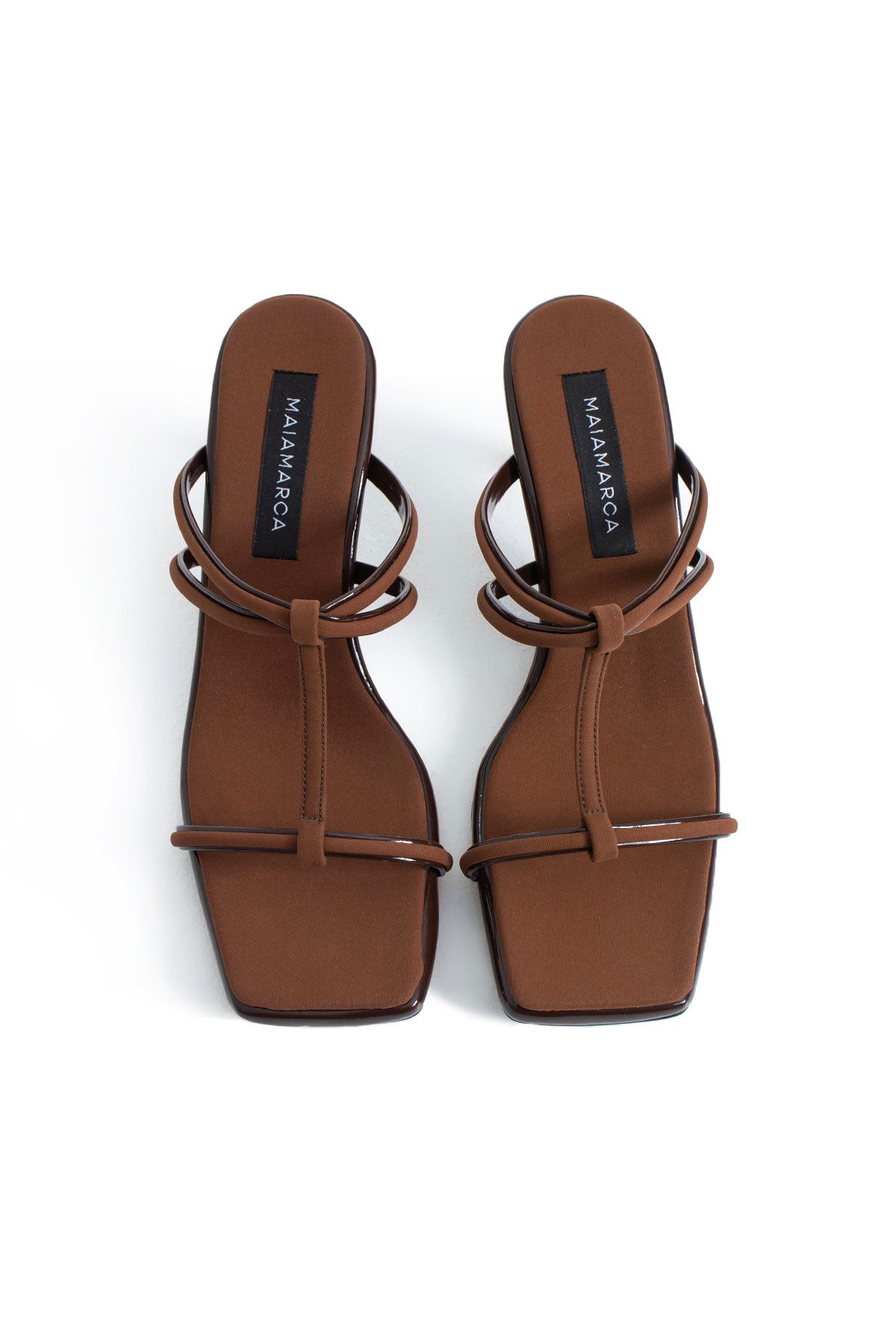 Marbel Heeled Slippers - Brown