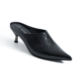Jina High-Heel Slippers - Black