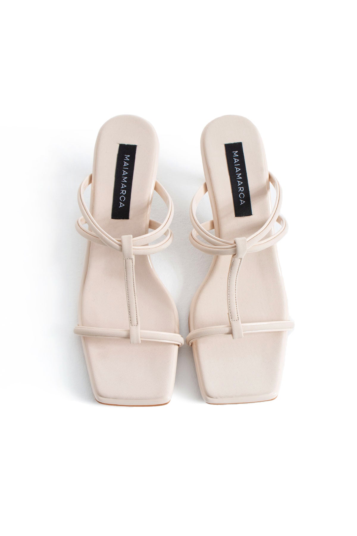 Marbel Heeled Slippers - Beige