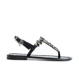 Maia Stone-Embellished Sandals - Black