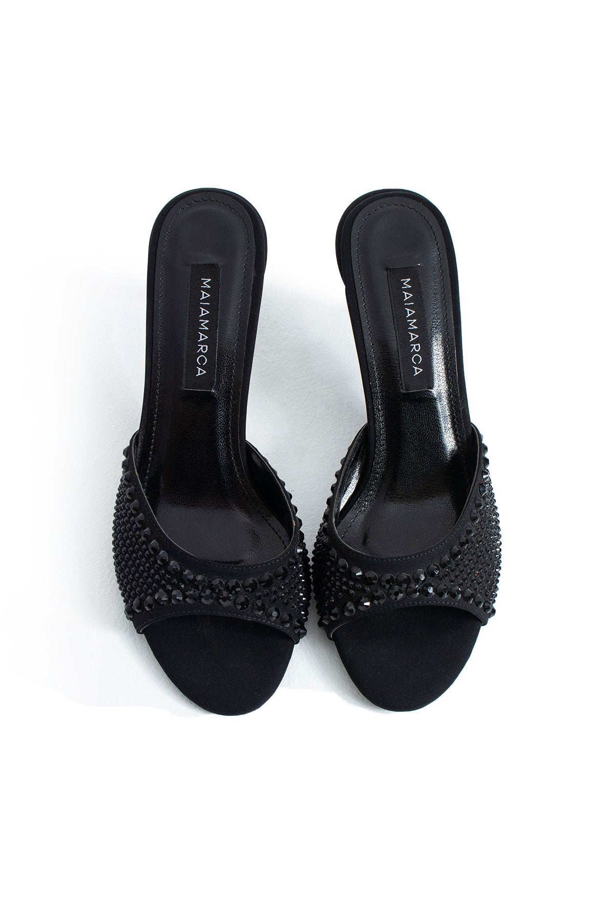 Dora Heeled Slippers - Black