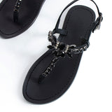 Maia Embellished Sandals - Blue