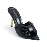 Clara Heeled Slipper - Black