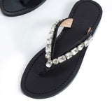 Jona Embellished Slippers - Black
