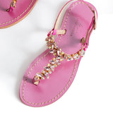 Maia Seven-Stone Sandals - Fuchsia