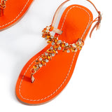 Maia Seven Stone Sandals - Orange