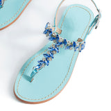 Maia Embellished Sandals - Blue