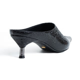 Jina High-Heel Slippers - Black