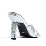 Saphira Heeled Slippers - Silver