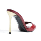 Elara Heeled Slippers - Burgundy