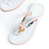 Jona Embellished Slippers - White