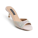 Dora Heeled Slippers - Beige