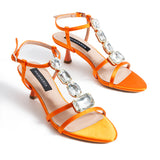 Norr Heeled Sandals - Orange