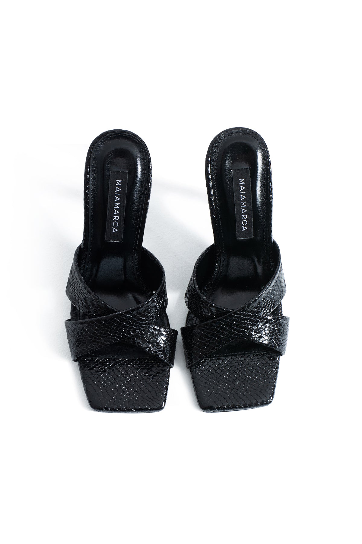 Saphira Heeled Slippers - Black
