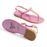 Maia Seven-Stone Sandals - Fuchsia