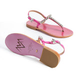 Maia Embellished Sandals - Blue