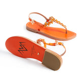 Maia Seven Stone Sandals - Orange