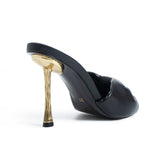 Clara Heeled Slipper - Black