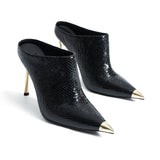 Marle Topuklu Terlik - Siyah