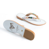 Jona Embellished Slippers - White