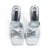 Saphira Heeled Slippers - Silver