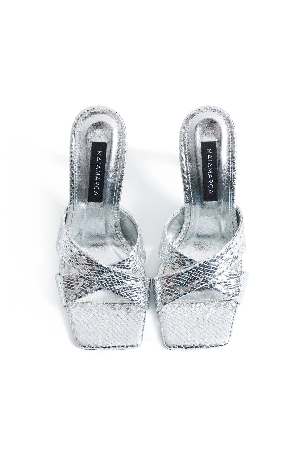 Saphira Heeled Slippers - Silver