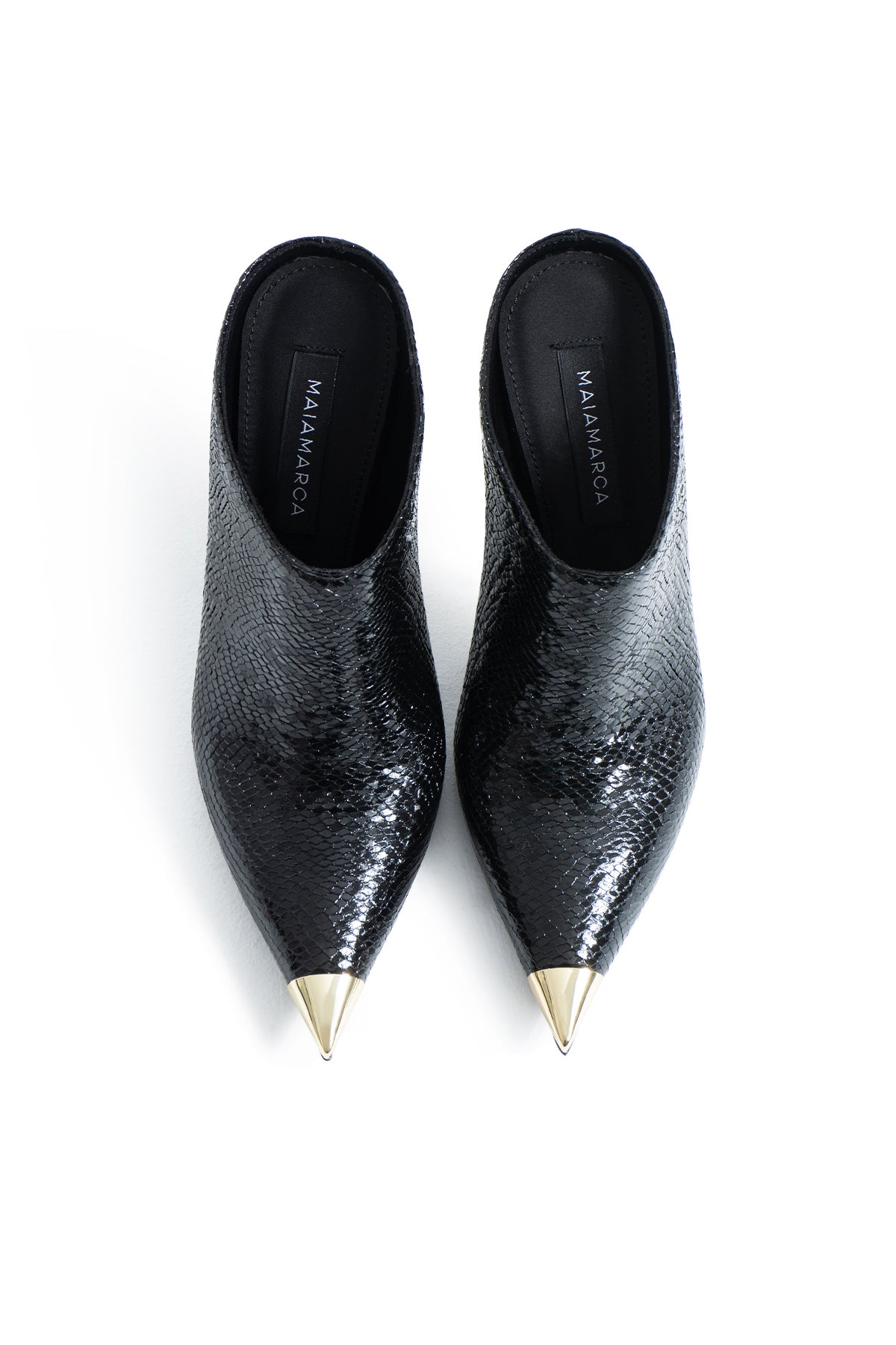 Marle Heeled Slippers - Black