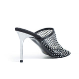 Noa File Heeled Slipper - Black
